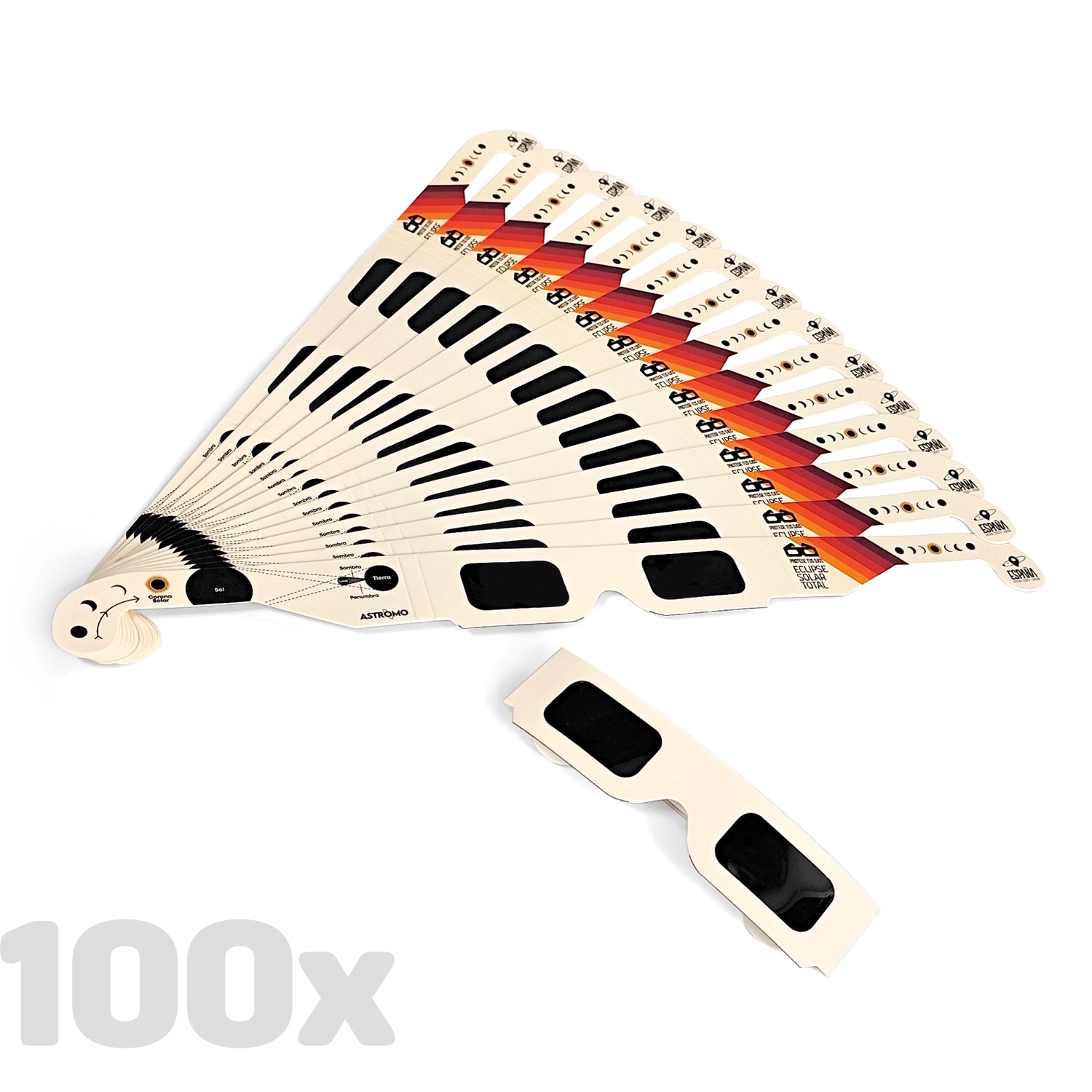 PACK DE 100 GAFAS DE ECLIPSE SOLAR PARA EMPRESAS