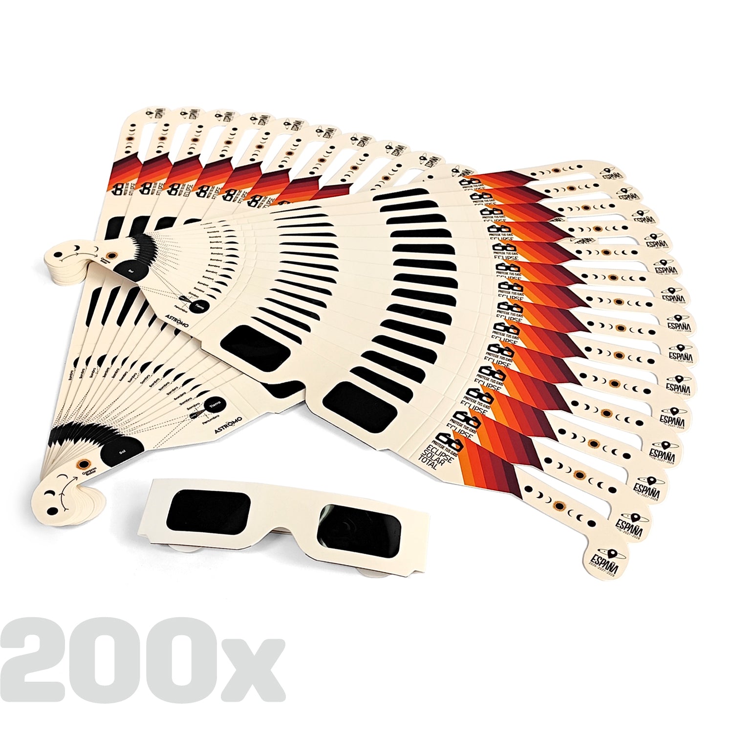 PACK DE 200 GAFAS DE ECLIPSE SOLAR PARA EVENTOS