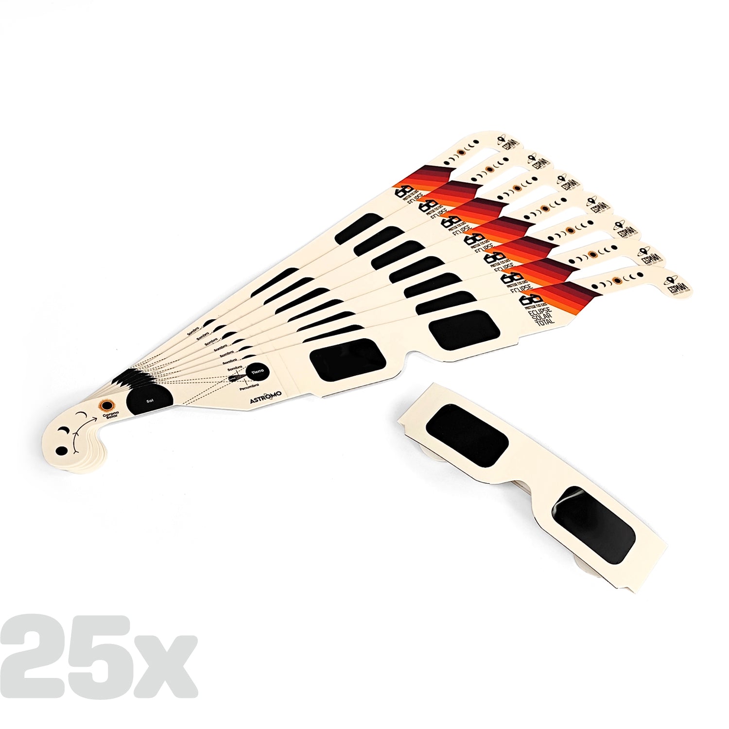 PACK DE 25 GAFAS DE ECLIPSE SOLAR HOMOLOGADAS