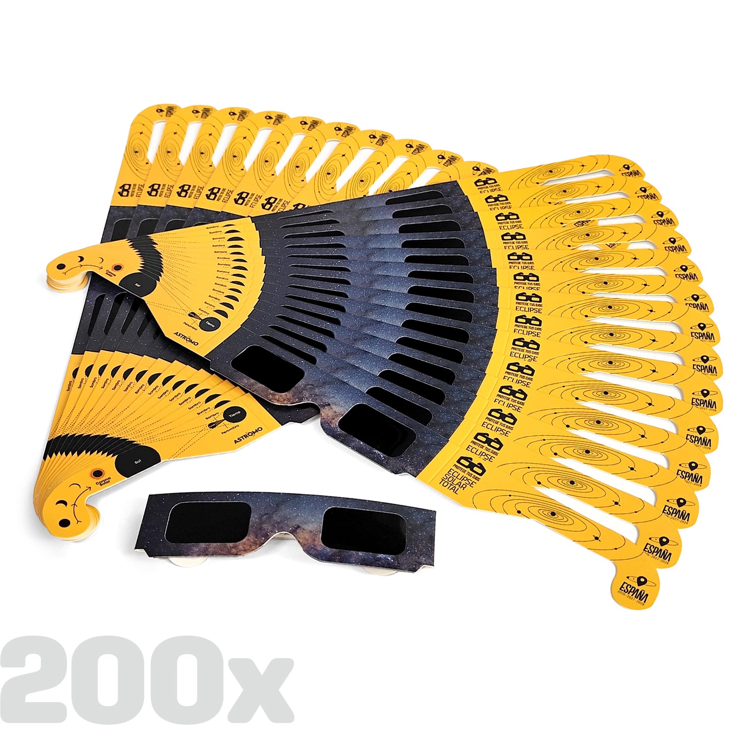 PACK DE 200 GAFAS DE ECLIPSE SOLAR PARA EVENTOS