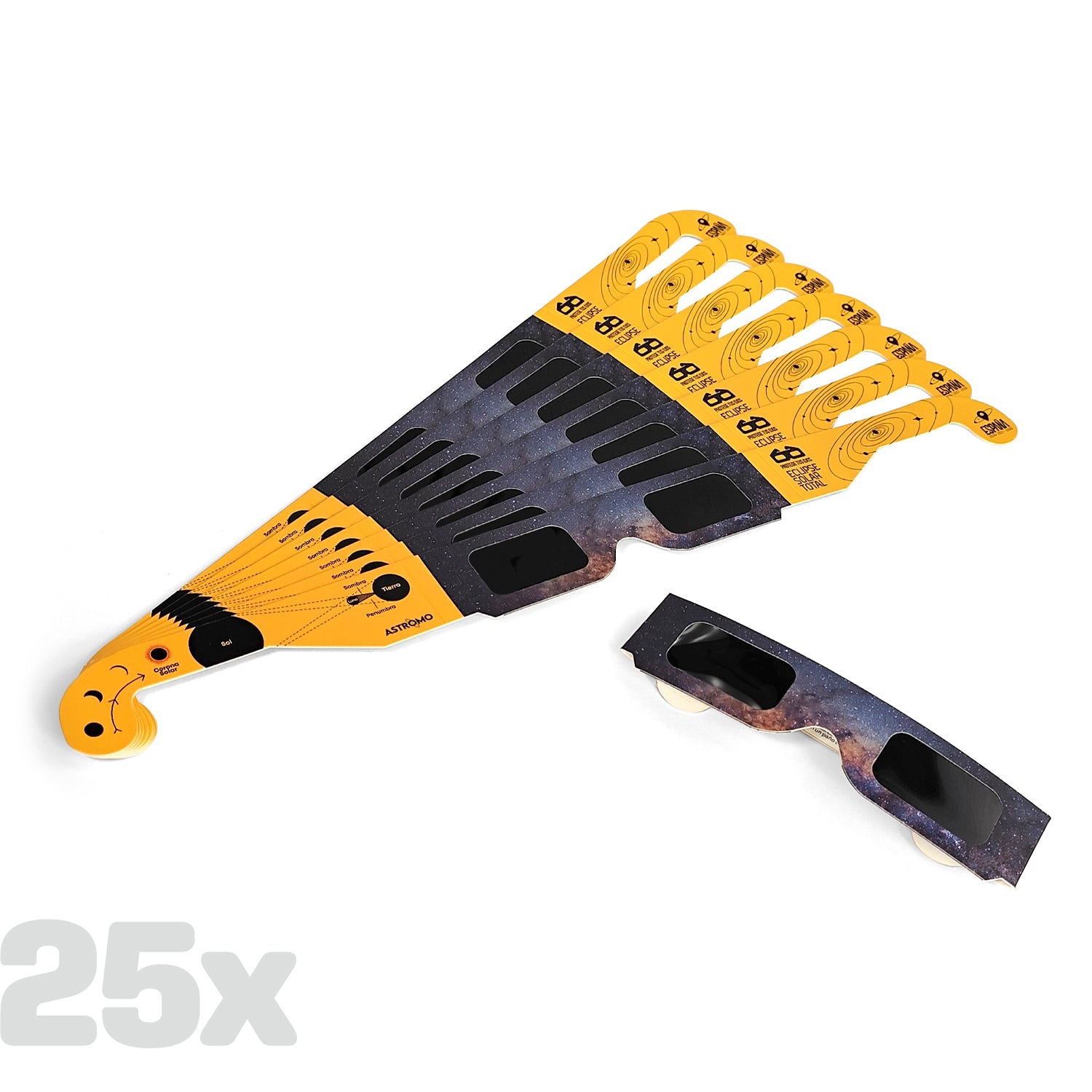 PACK DE 25 GAFAS DE ECLIPSE SOLAR HOMOLOGADAS